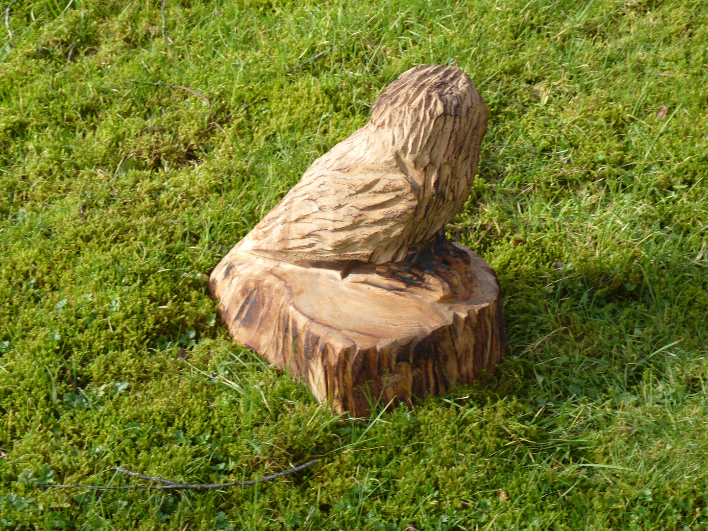 1 Chainsaw carved owl garden  sculpture