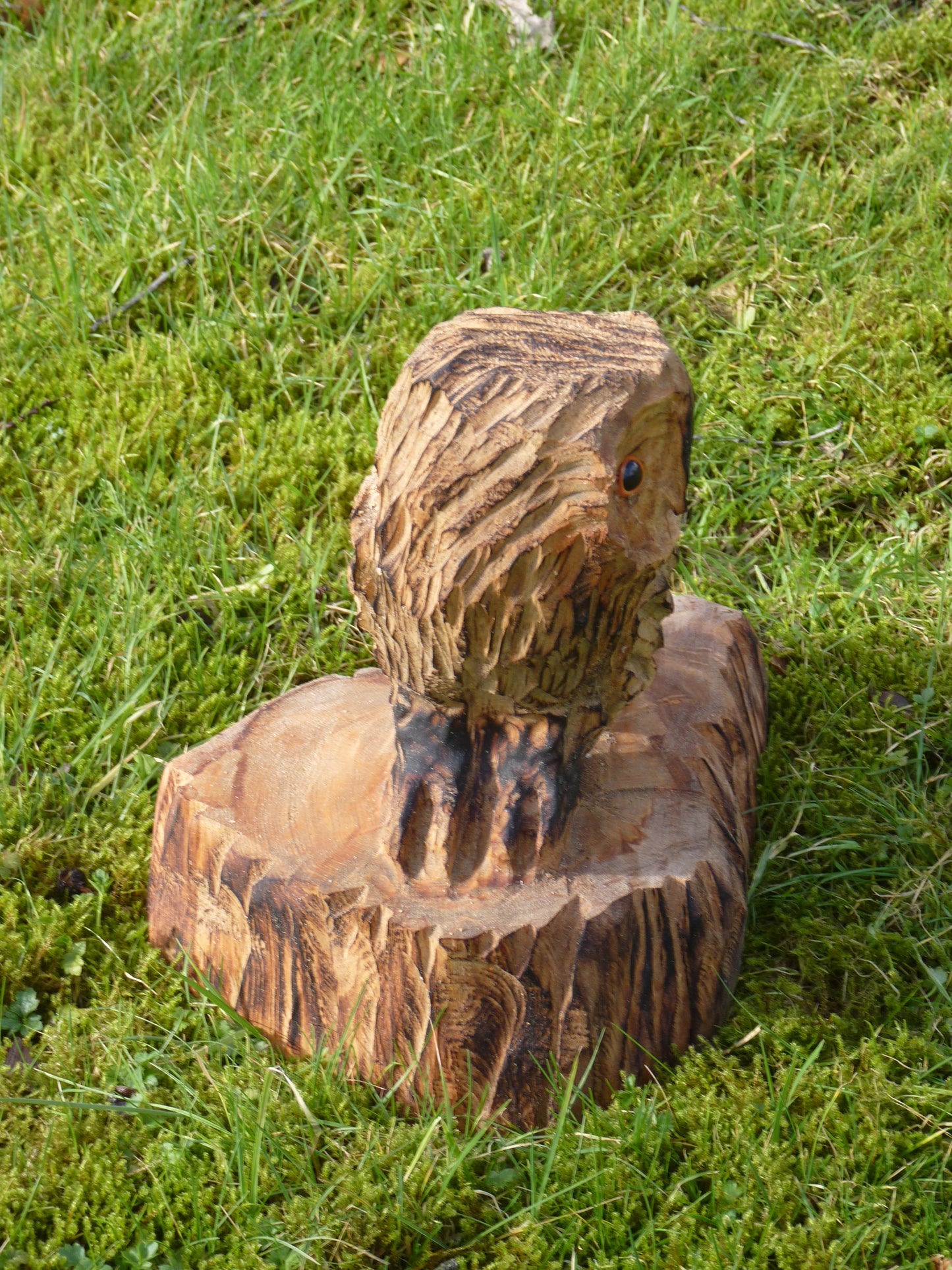 1 Chainsaw carved owl garden  sculpture